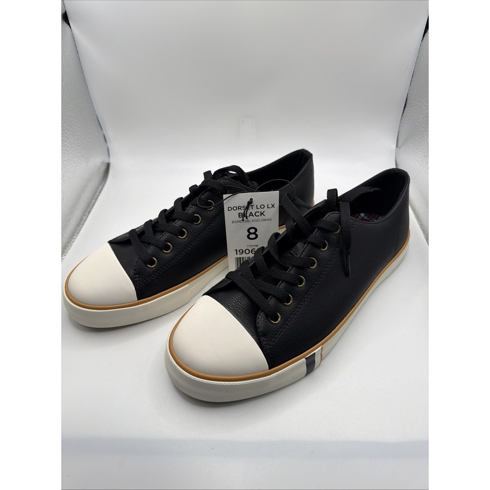 New Ben Sherman Men's Casual Sneakers Black Lace Up Shoes Size 8 Dorset LO LX